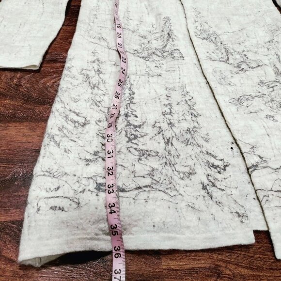 Coldwater Creek Wool Long Cardigan Beige & Gray Alpine Scenic Artsey - Picture 15 of 15